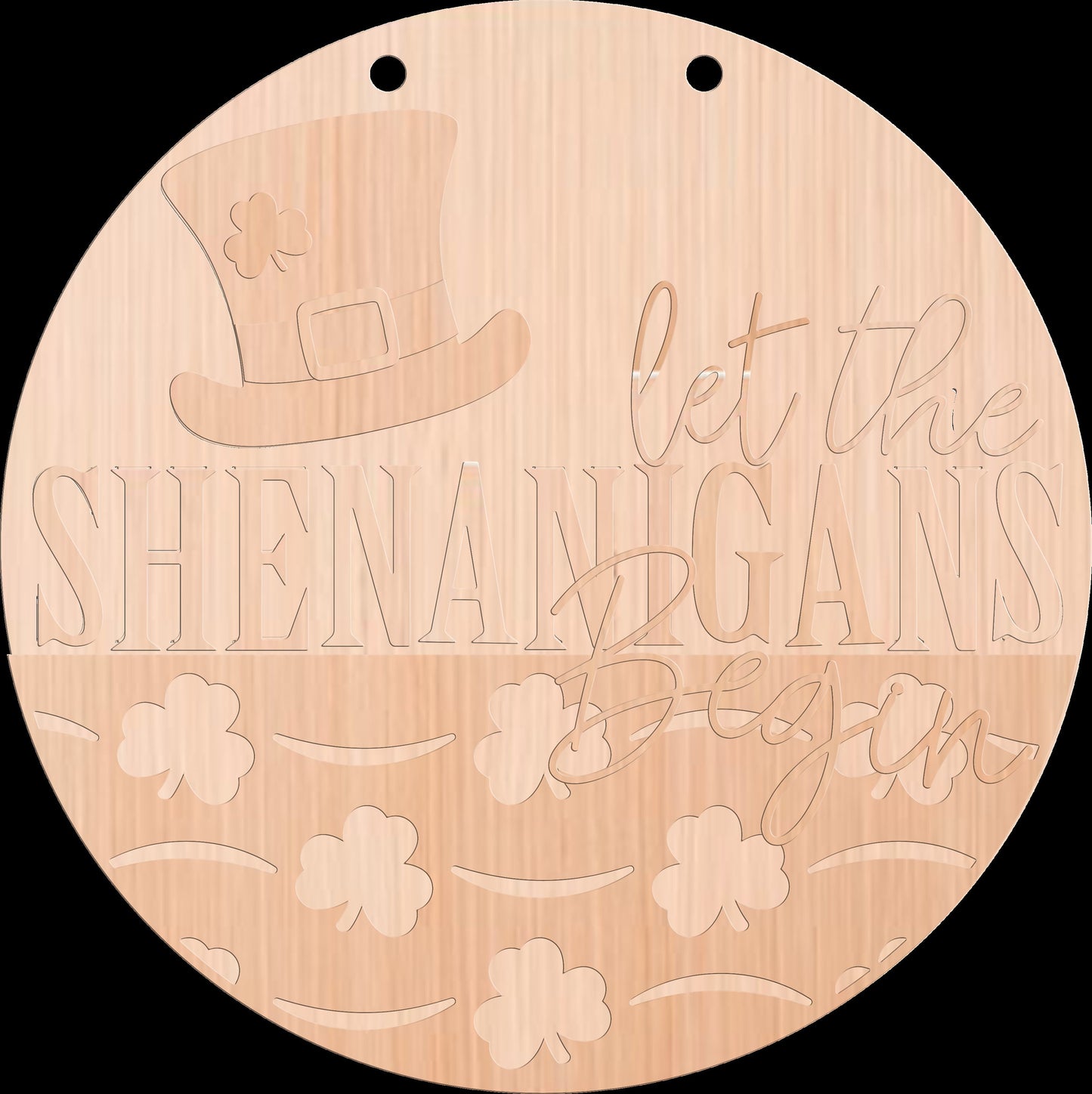Let Shenanigans Begin St. Patrick's Day Wood Door Sign