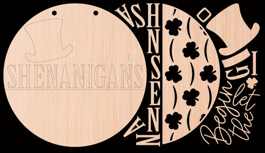 Let Shenanigans Begin St. Patrick's Day Wood Door Sign