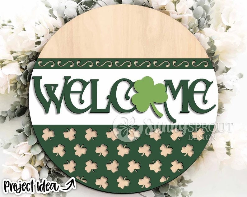 Welcome Celtic Clover St. Patrick's Day Door Hanger DiY