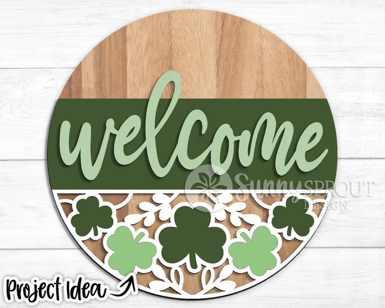Welcome Clover St. Patrick's Day Door Hanger DiY