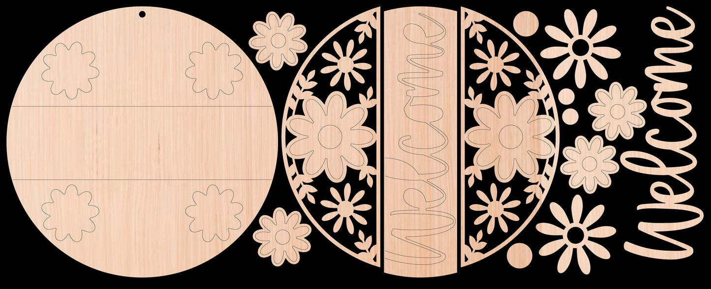 Welcome Flower Spring Door Hanger DiY