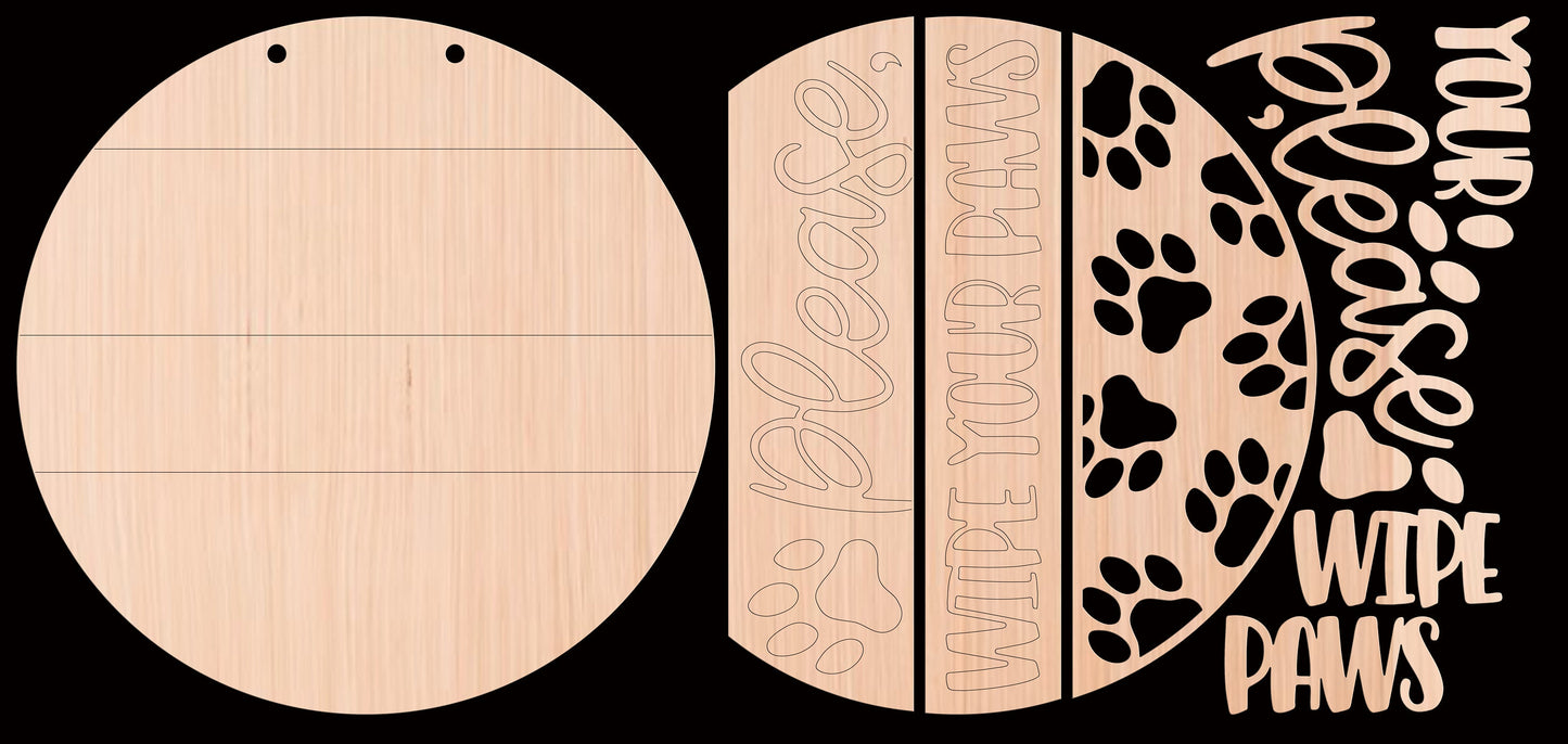 Wipe Your Paws Door Hanger DiY