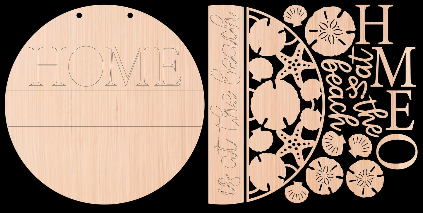 Home is at the Beach Wood Door Hanger DiY