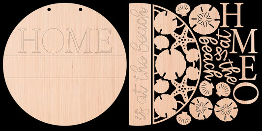 Home is at the Beach Wood Door Hanger DiY