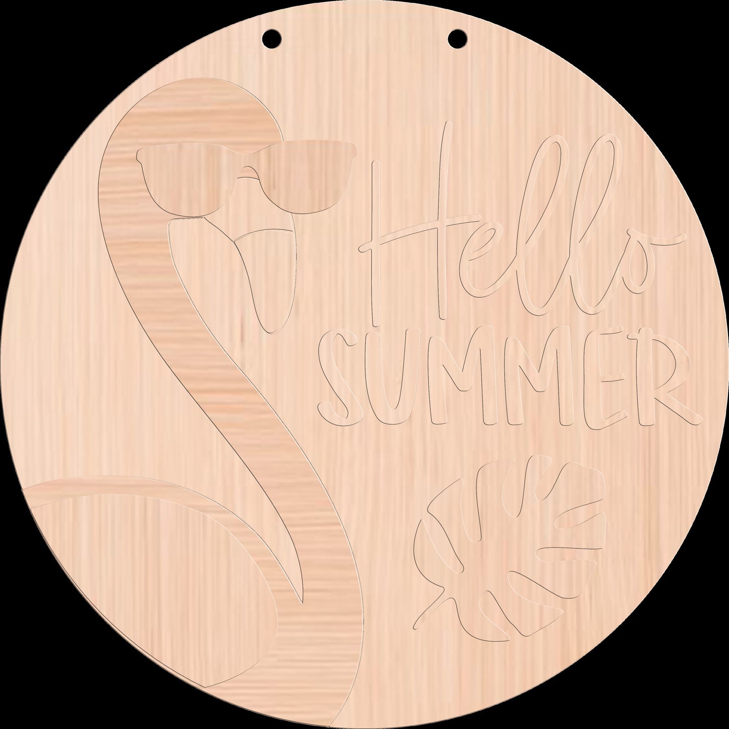 Hello Summer Flamingo Door Hanger DiY