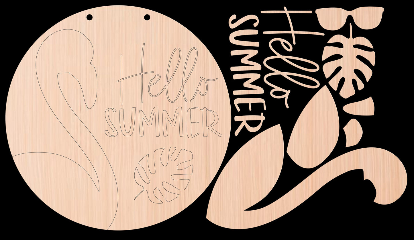 Hello Summer Flamingo Door Hanger DiY