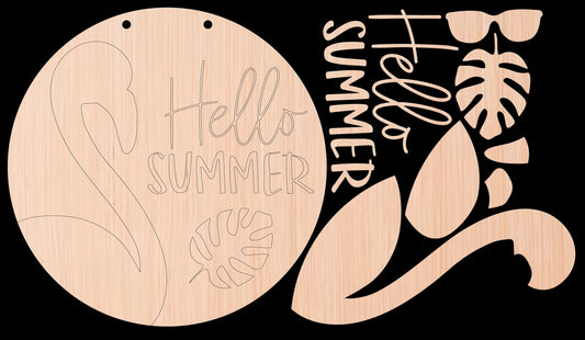 Hello Summer Flamingo Door Hanger DiY