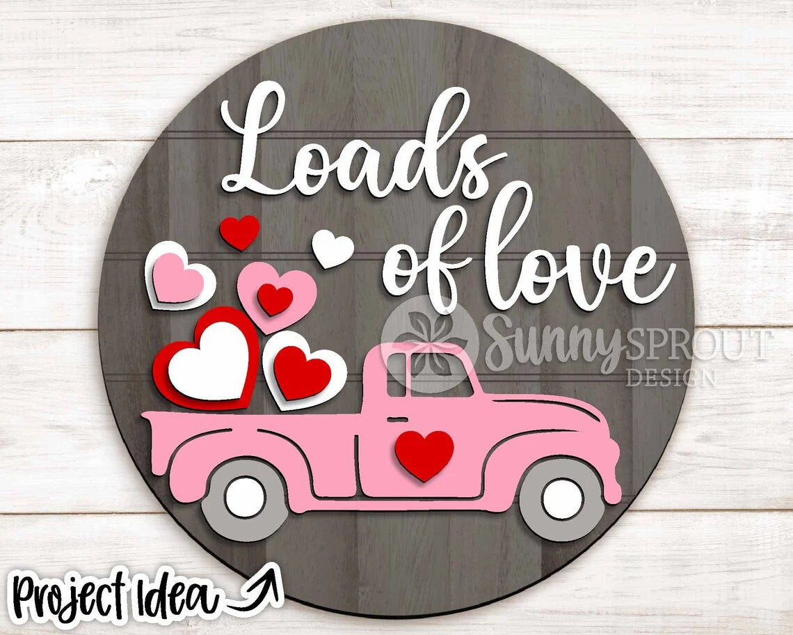 Loads of Love Valentines Wood Door Hanger DiY