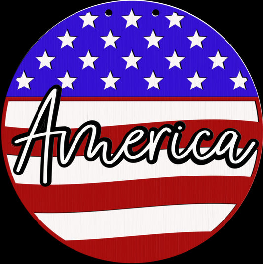 30 x American Flag Round Door Hanger DiY