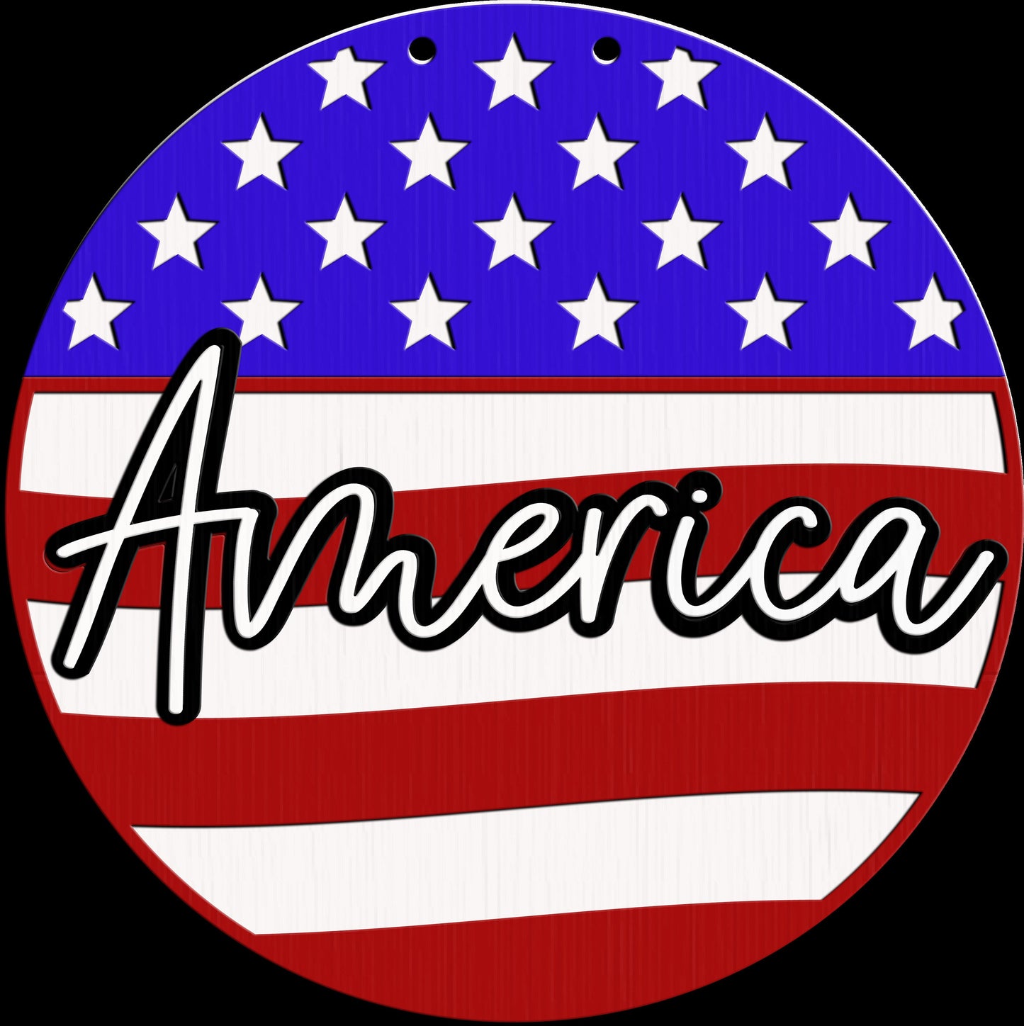 American Flag Round Door Hanger DiY