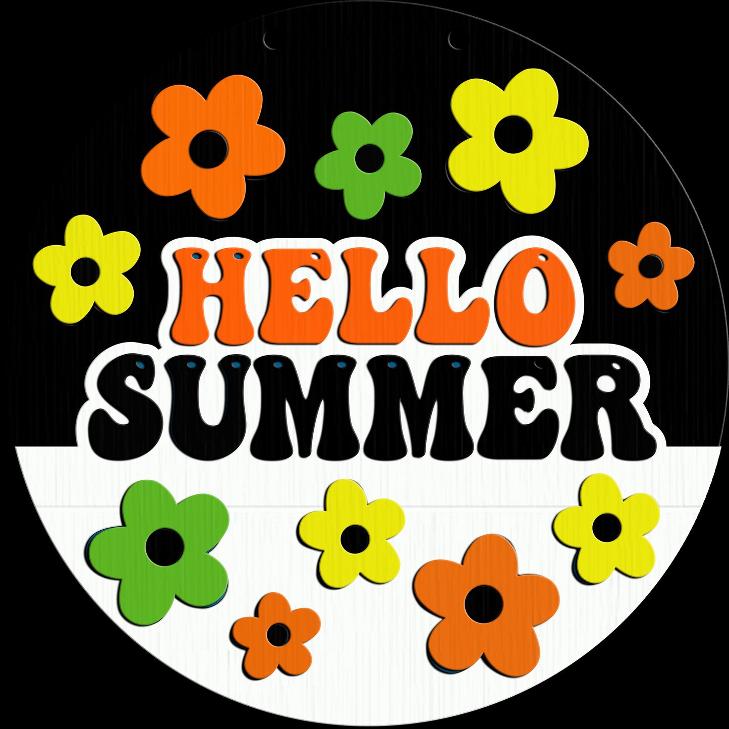 Hello Summer Retro Flower Door Hanger DiY