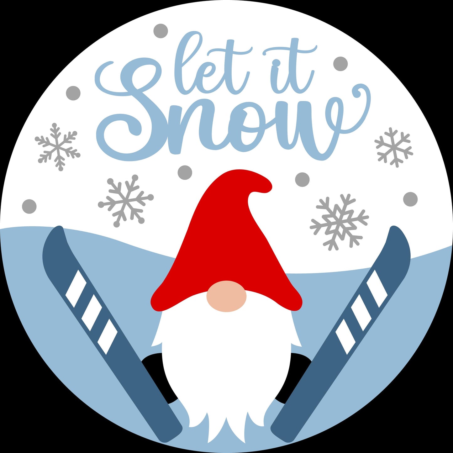 Let it Snow Ski Gnome Door Hanger DiY