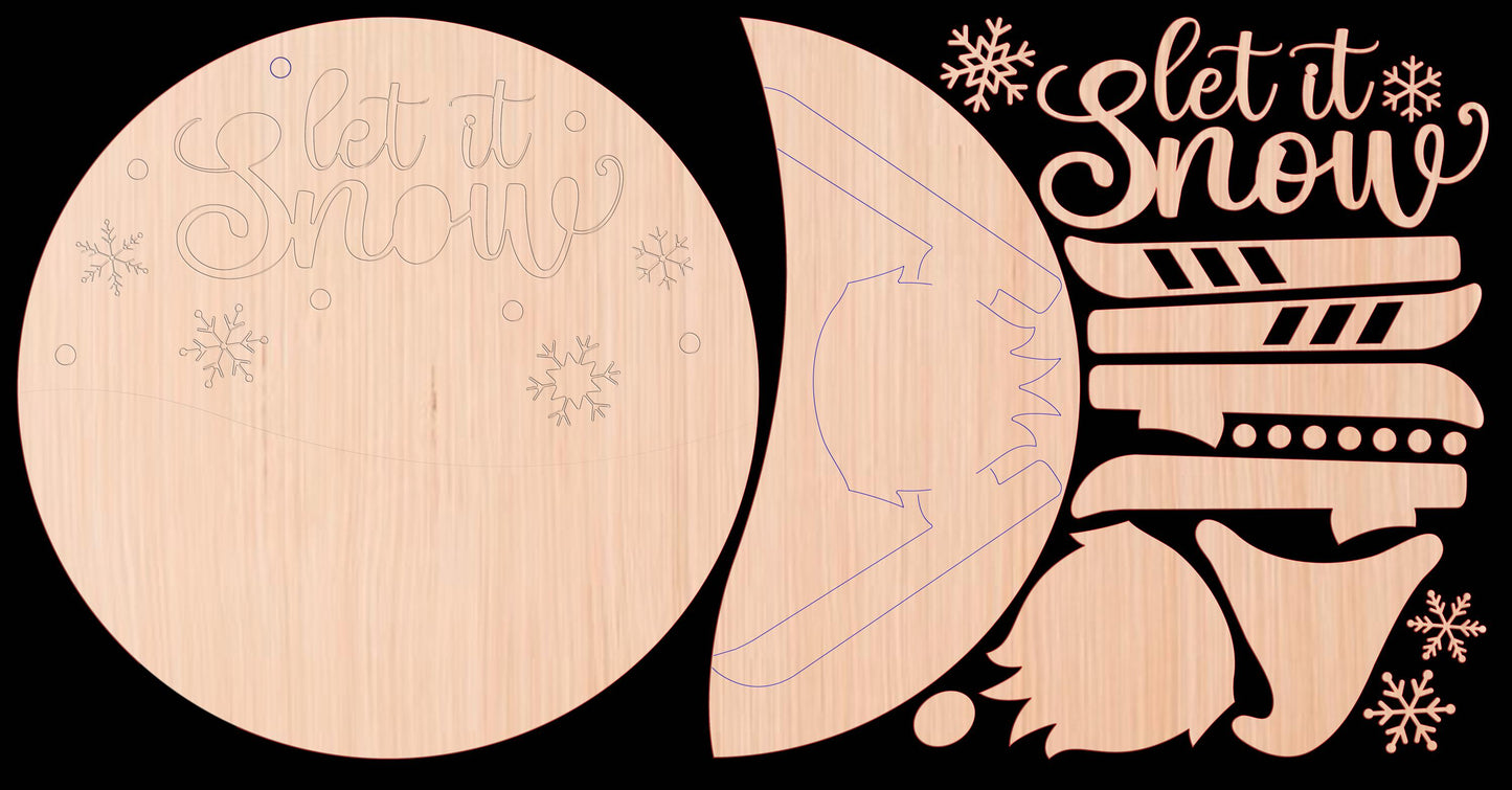 Let it Snow Ski Gnome Door Hanger DiY