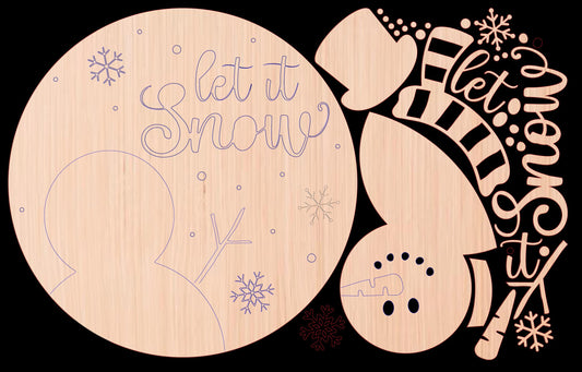Let it Snow Snowman Door Hanger DiY