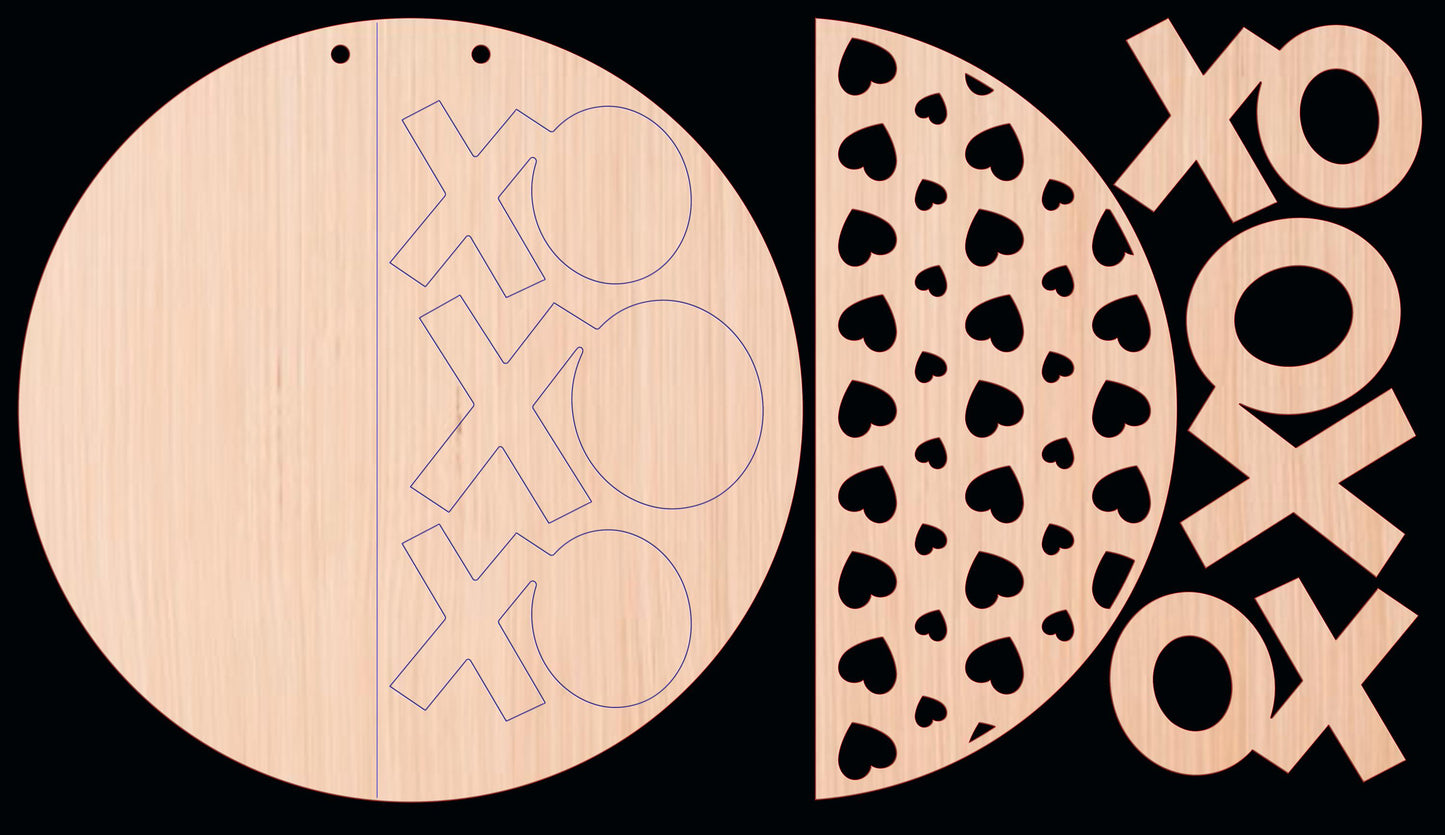 XOXO Vertical Heart Pattern Door Hanger DiY