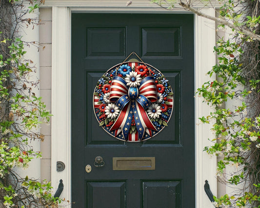 Patriotic Bow Door Hanger