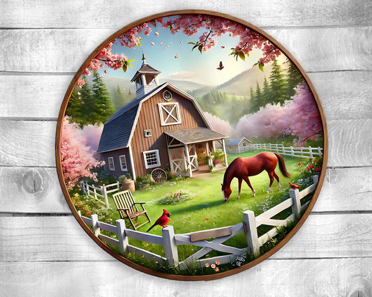 Horse Colorful Door Hanger - Bright Wooden Sign, Fun Home Decor for Front Door, Seasonal & Year-Round Use, Vibrant Entryway Accent