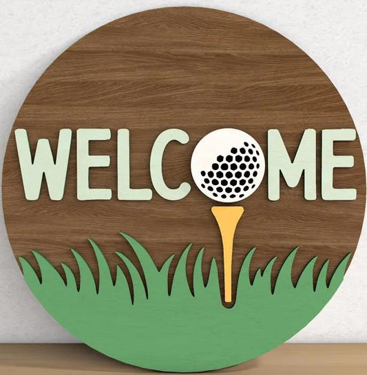 Sports Welcome Golf Wood Door Hanger DiY