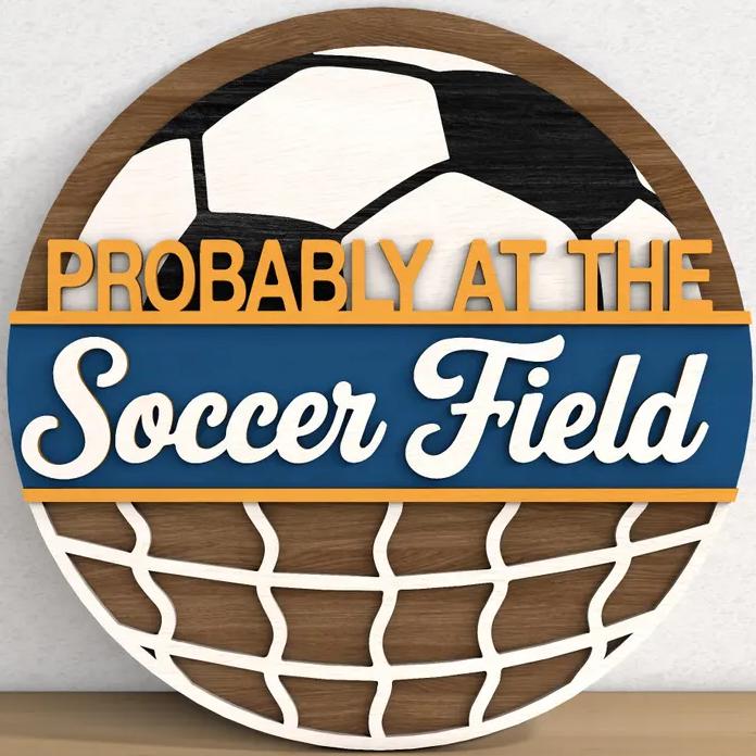 Sports Probably at The Soccer Field Wood Door Hanger DiY
