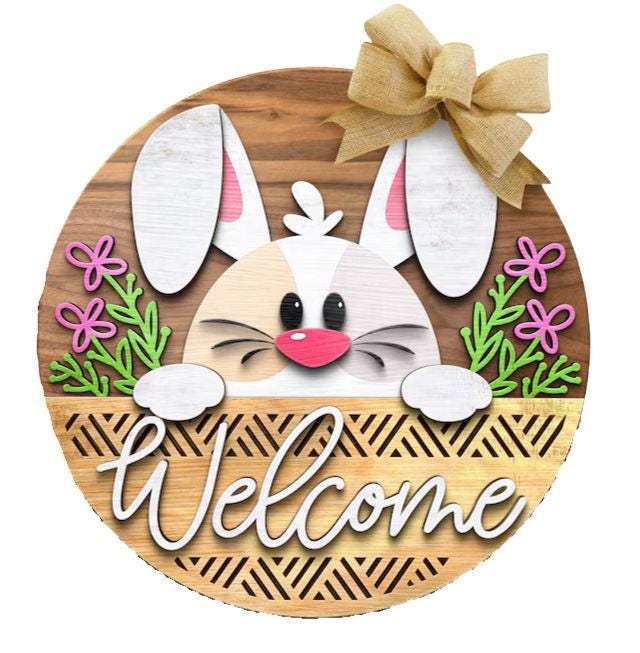 Easter - Welcome Bunny Face Door Hanger DiY