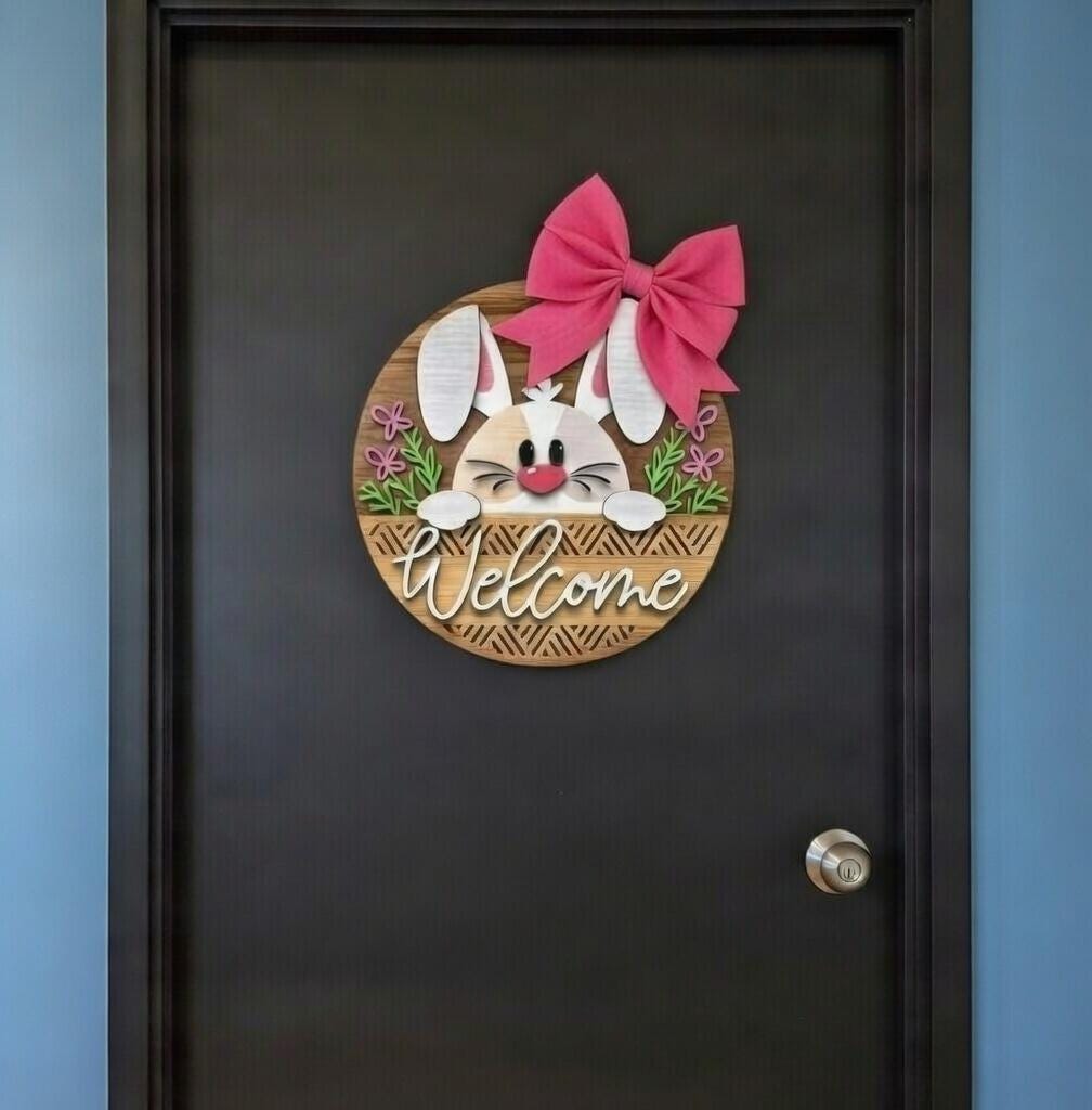 Easter - Welcome Bunny Face Door Hanger DiY