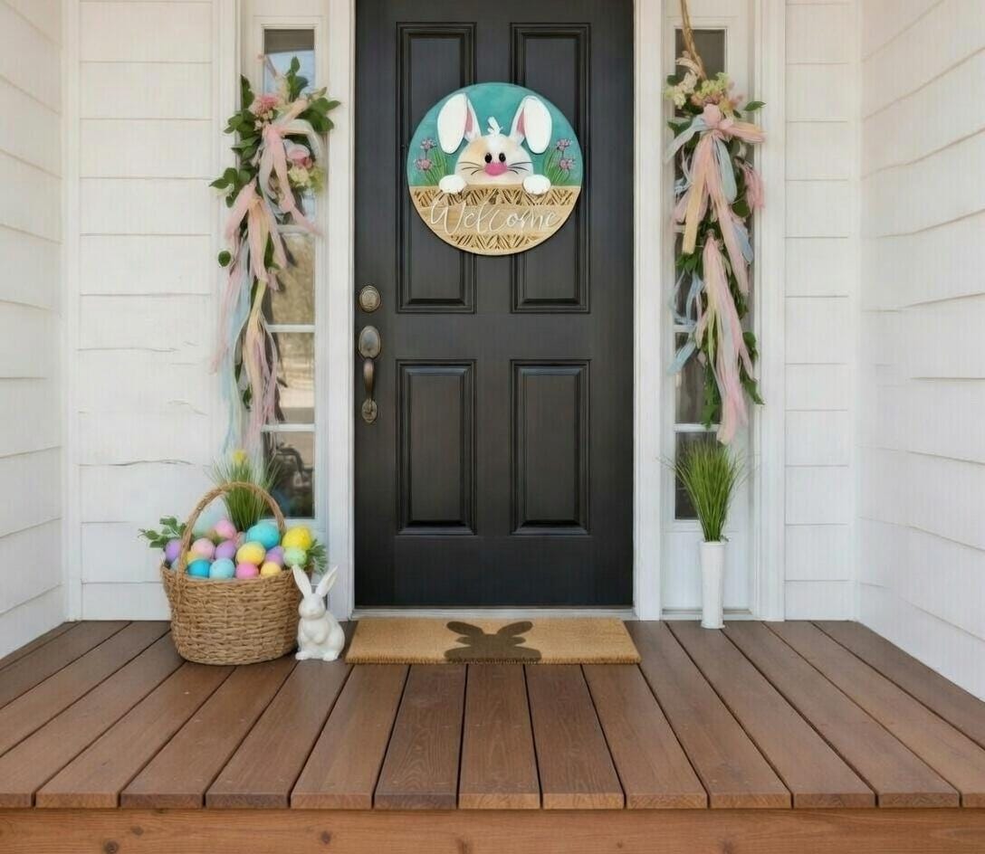 Easter - Welcome Bunny Face Door Hanger DiY