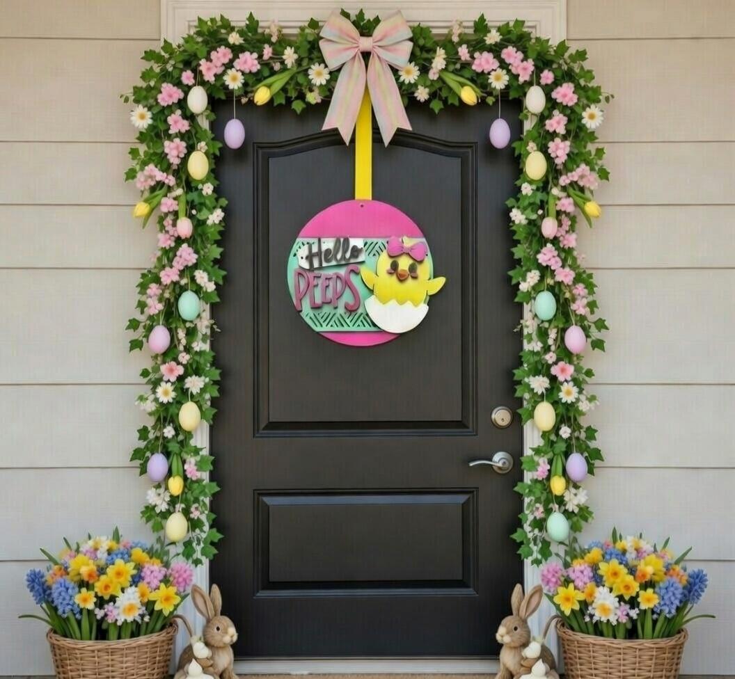 Easter- Hello Peeps one chick Door Hanger DiY