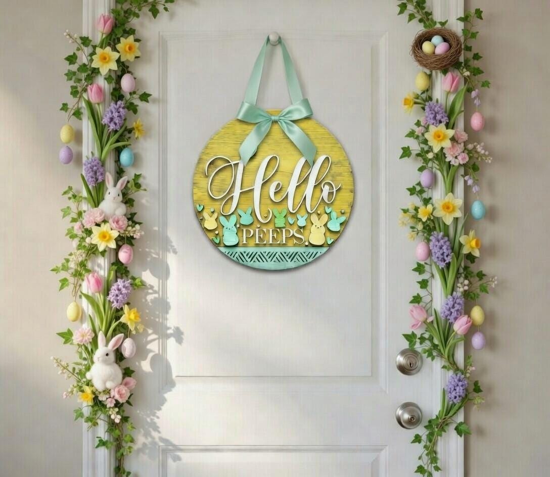 Easter - Hello Bunny Peeps Door Hanger DiY