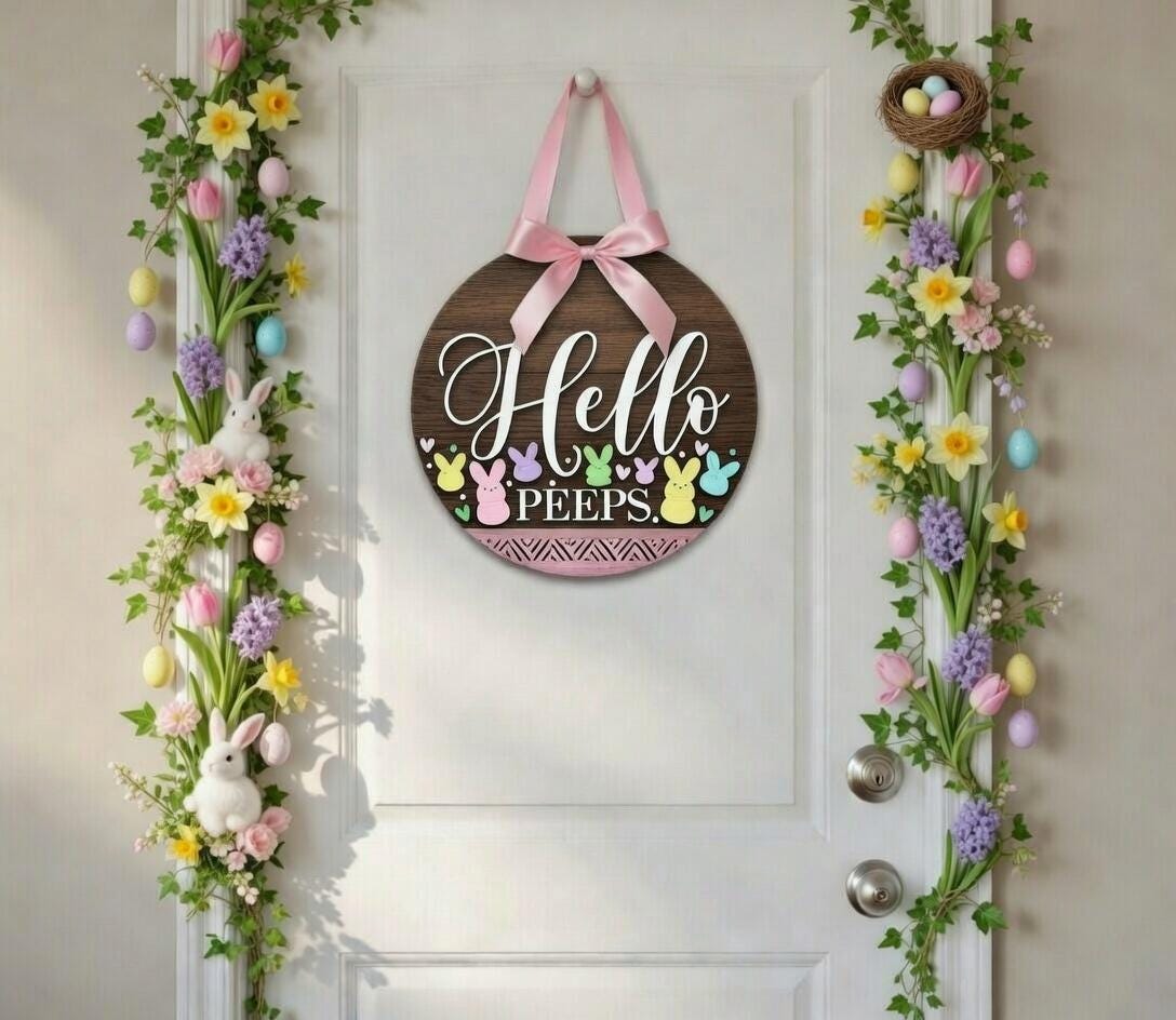Easter - Hello Bunny Peeps Door Hanger DiY