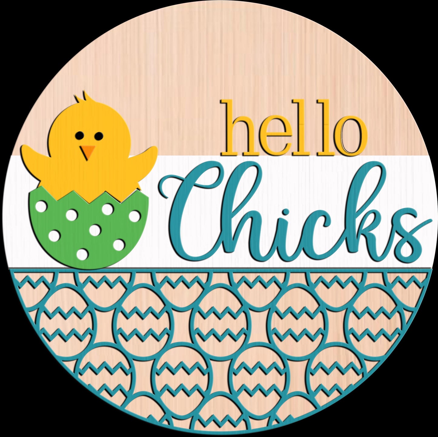 Hello Chicks Easter Wood Door Hanger DiY