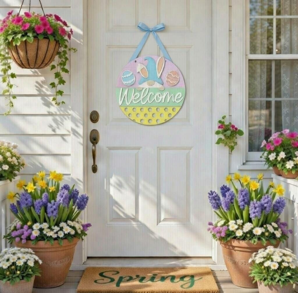Welcome Bunny Gnome Door Hanger DiY