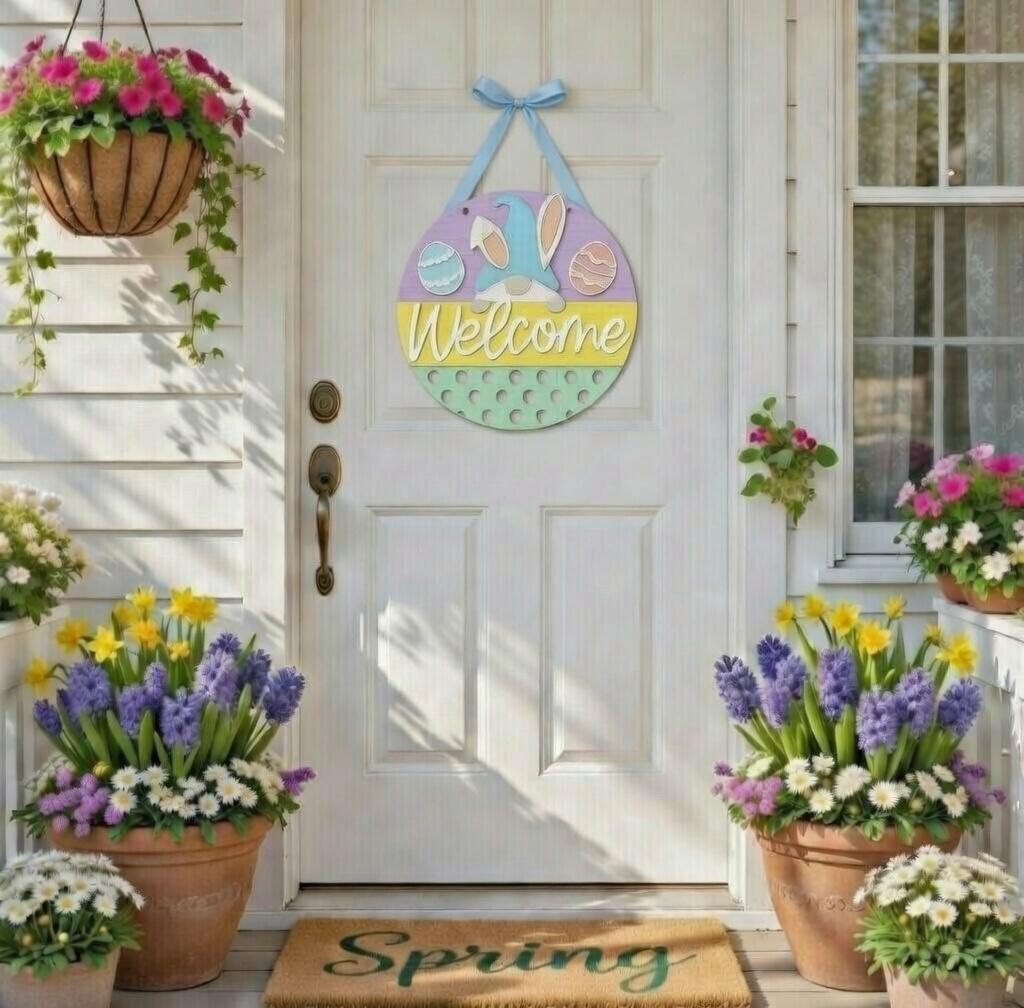 Welcome Bunny Gnome Door Hanger DiY