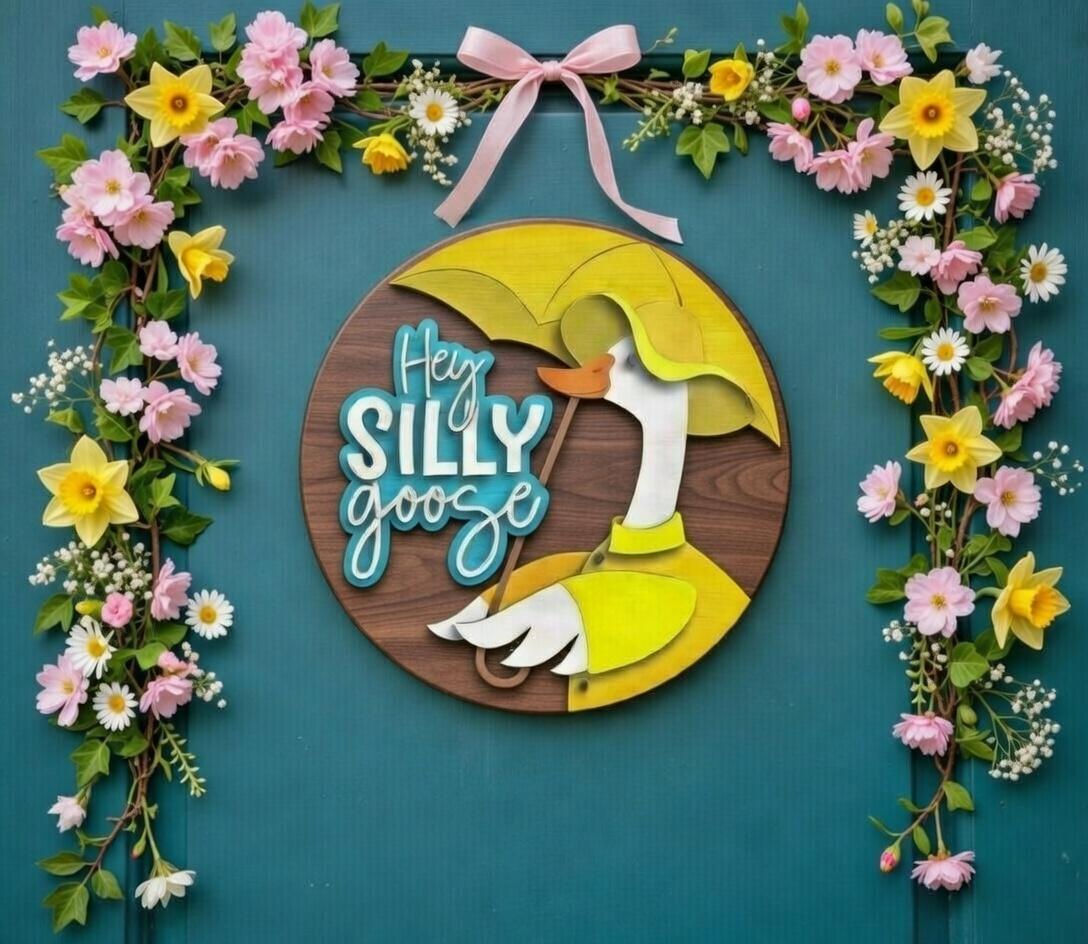 Hey Silly Goose with a Raincoat Door Hanger DiY