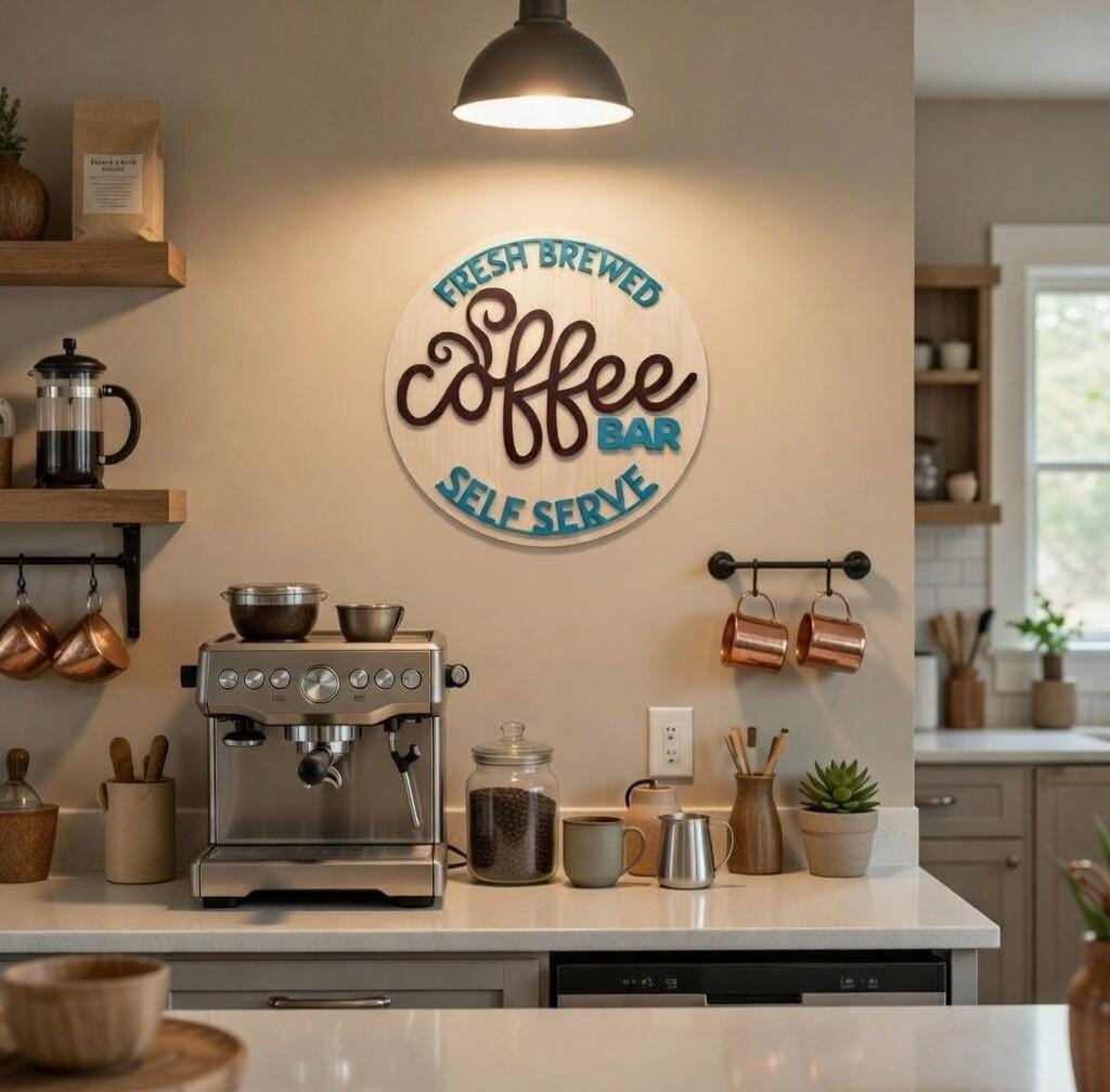 Coffee Bar Wood Door Hanger DiY