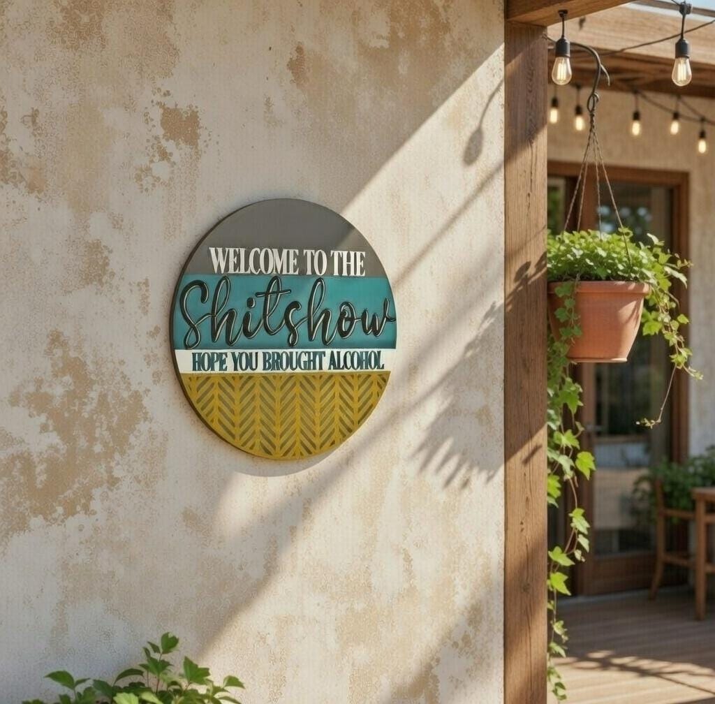 Alcohol- Welcome to the Sh%t Show Door Hanger DiY