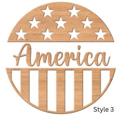 American Flag Welcome Style 3  Door Hanger DiY