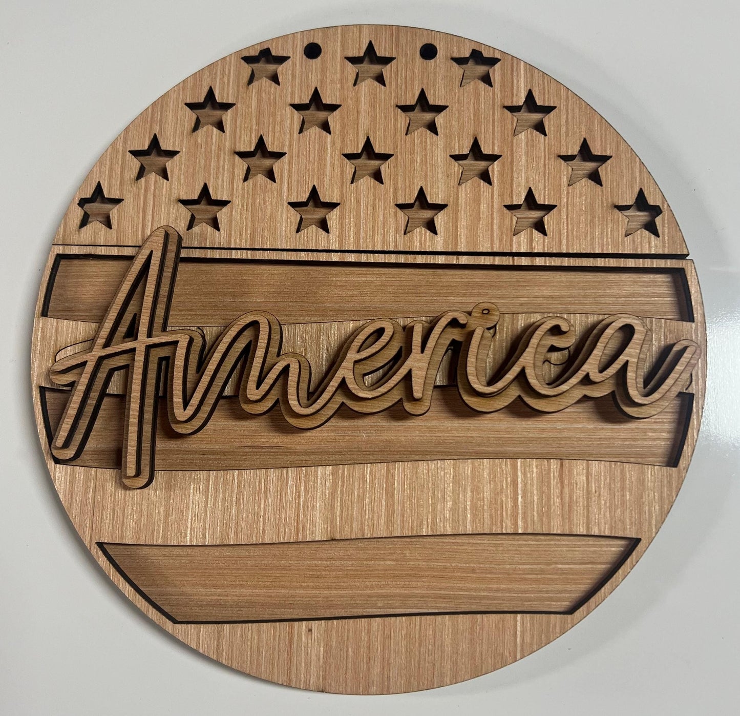 American Flag Round Door Hanger DiY