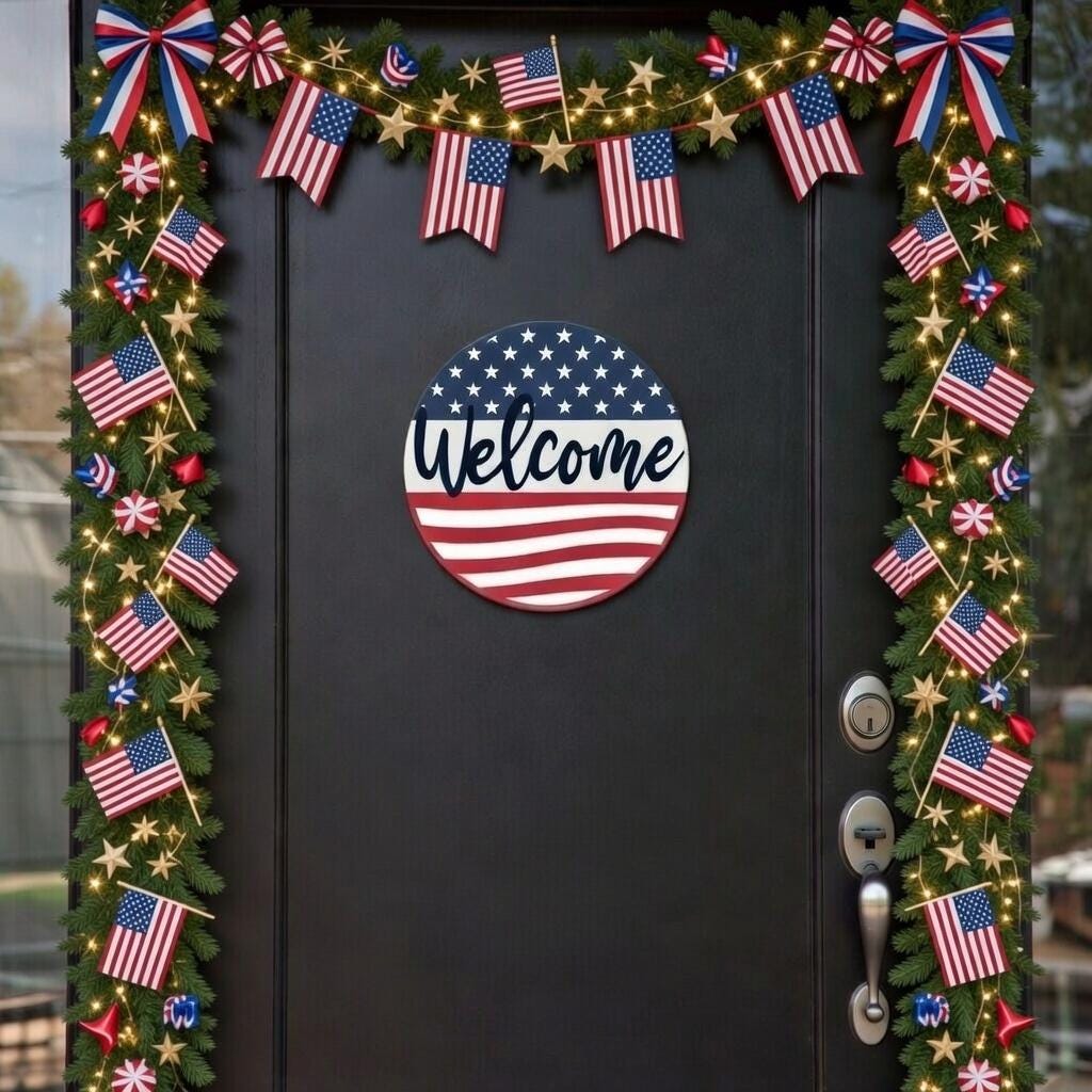 America Flag Door Hanger DiY