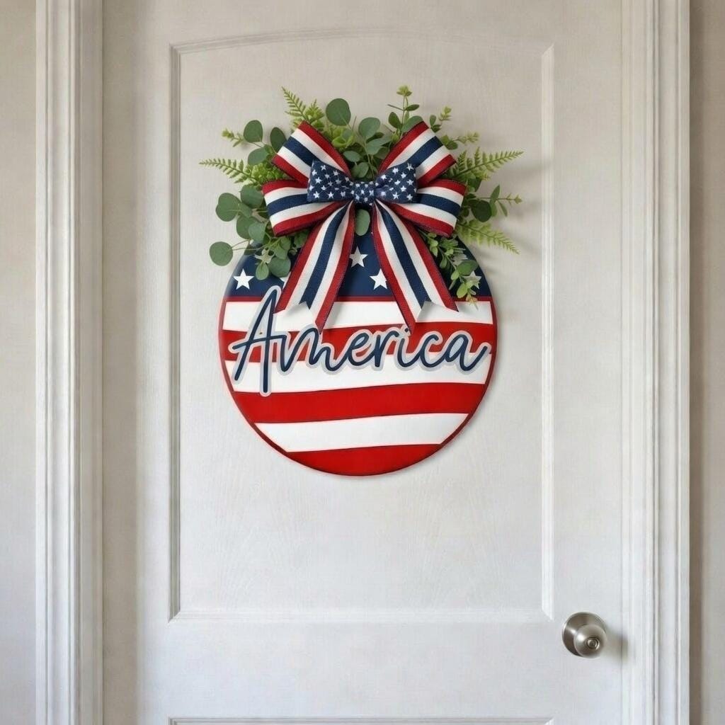30 x American Flag Round Door Hanger DiY