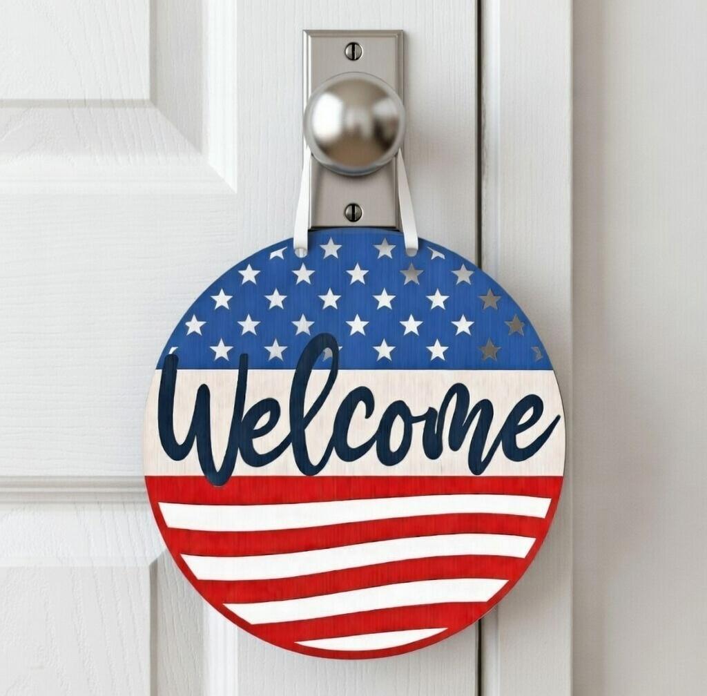 America Flag Door Hanger DiY