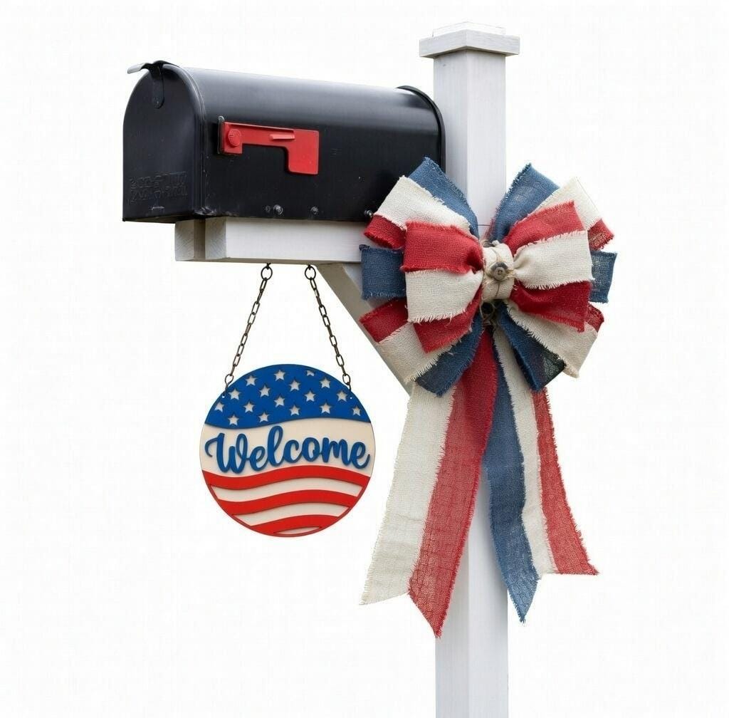 American Flag Welcome Style 2  Door Hanger DiY