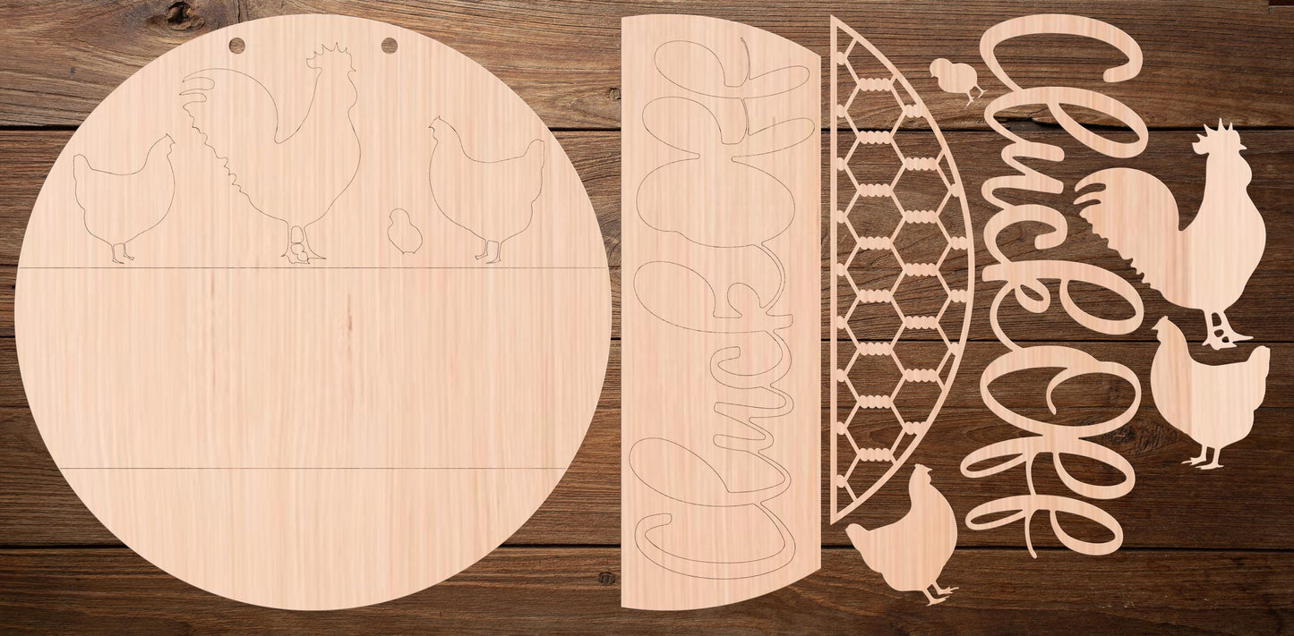 Cluck Off Chicken Wood Door Sign