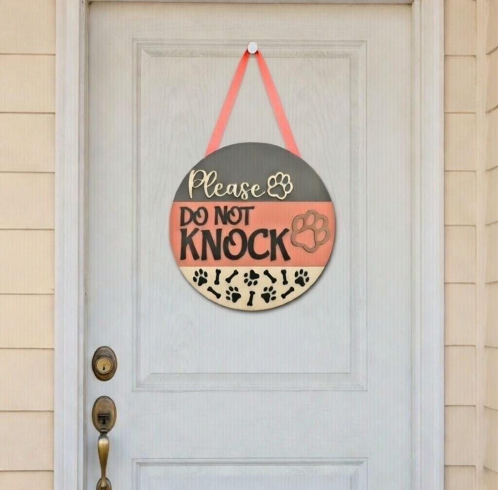 Do Not Knock Dogs Wood Door Hanger DiY