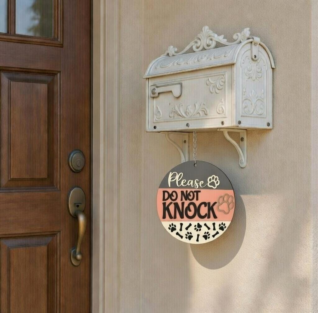 Do Not Knock Dogs Wood Door Hanger DiY