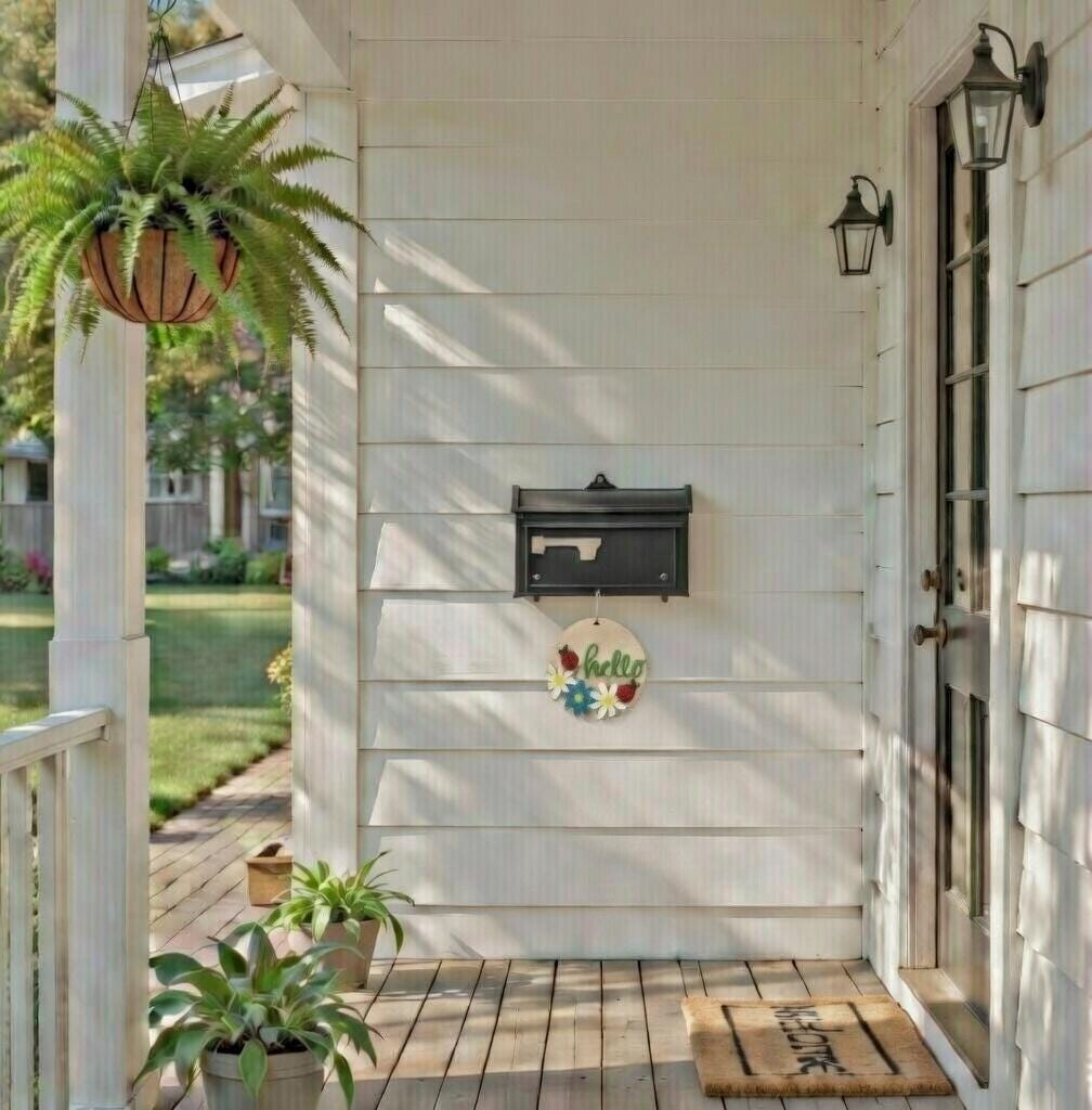 Hello LadyBug and Daisey Wood Door Sign Blank