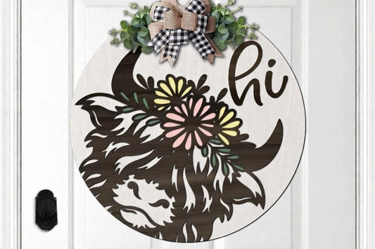 Animal- Hi Highland Cow DIY Door Hanger