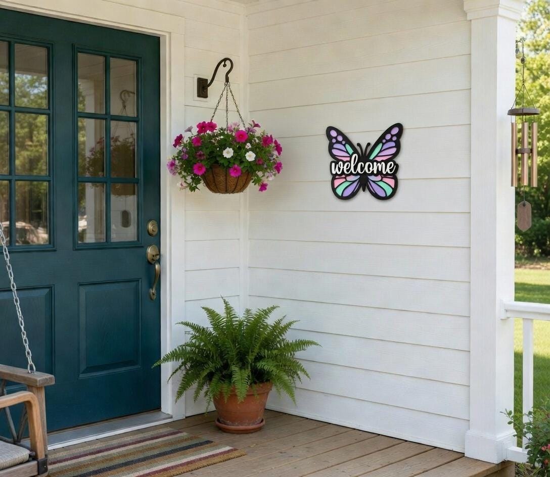 Welcome Butterfly Door Hanger DiY