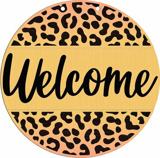 Cheetah Print Welcome Door Hanger DiY
