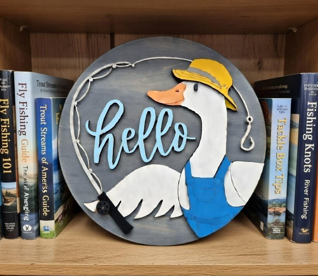 Hello Fisherman Goose Door Hanger DiY