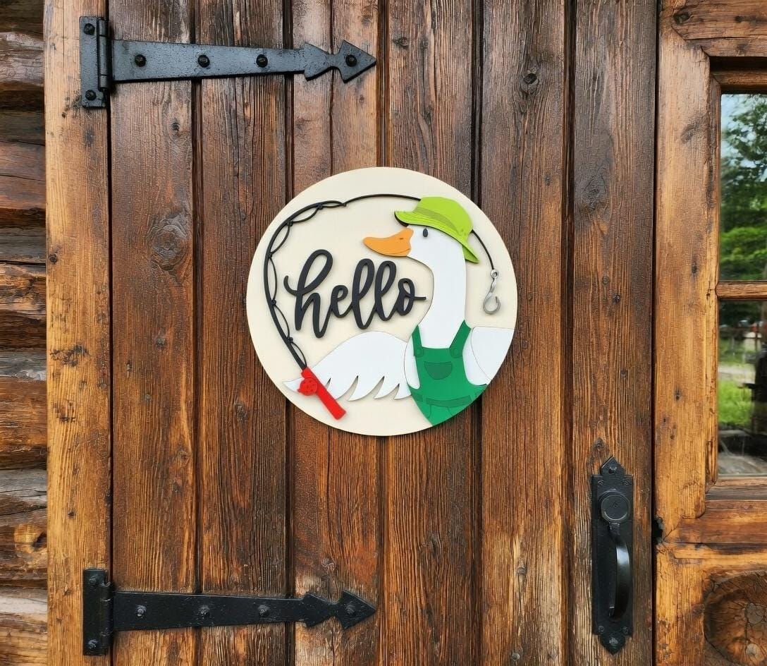 Hello Fisherman Goose Door Hanger DiY